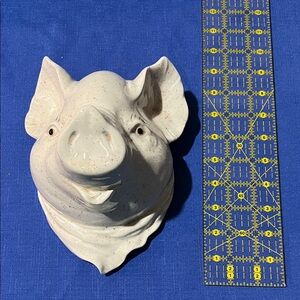 Ceramic Pig Wall Art Sculpture in Cream